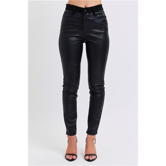 Judy Blue‎ Plus Size HW Faux Leather Skinny Pants - Picture 1 of 7